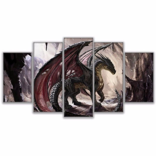 Abstract 5 Panel Dragon