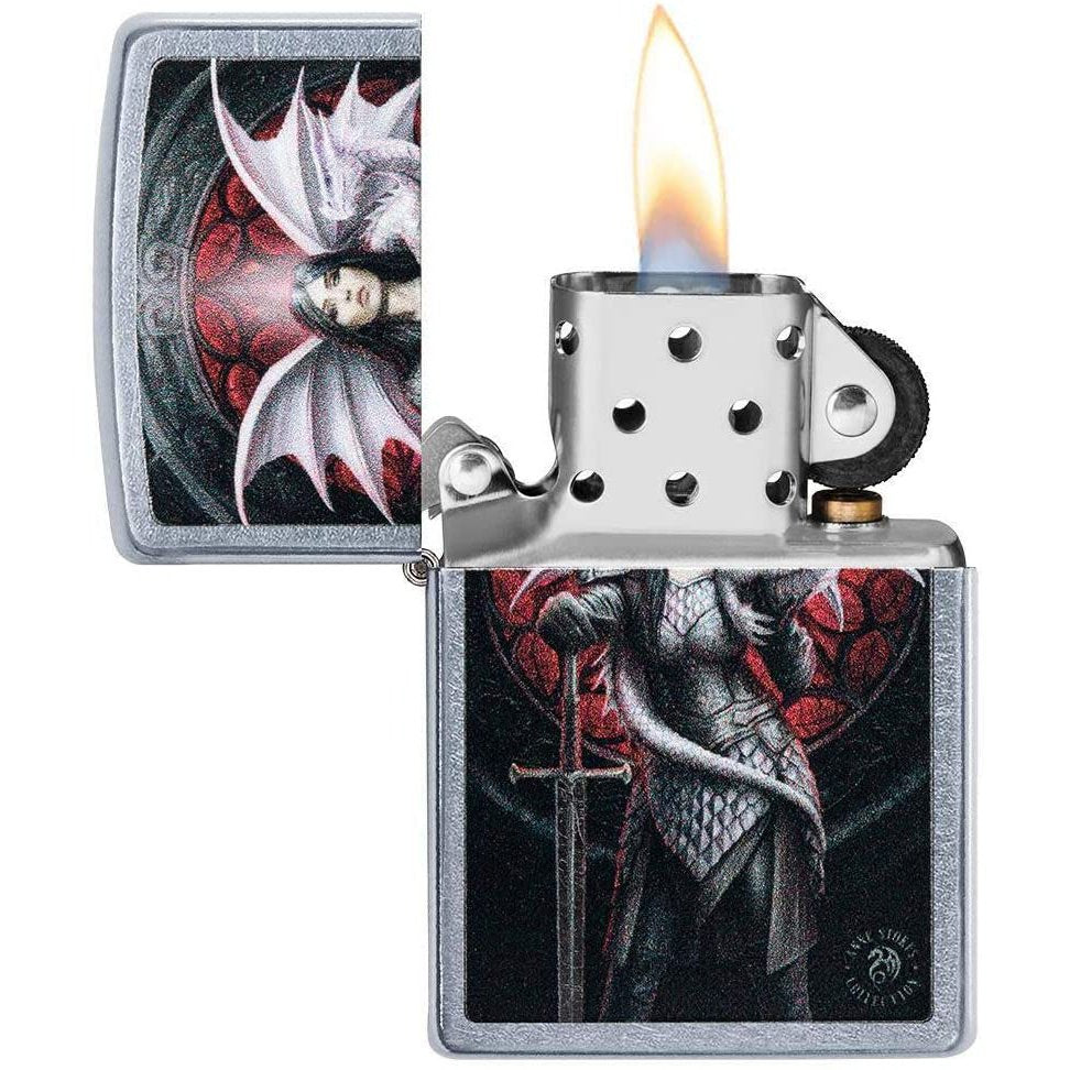 Valour Dragon Warrior Zippo Lighter by Anne Stokes