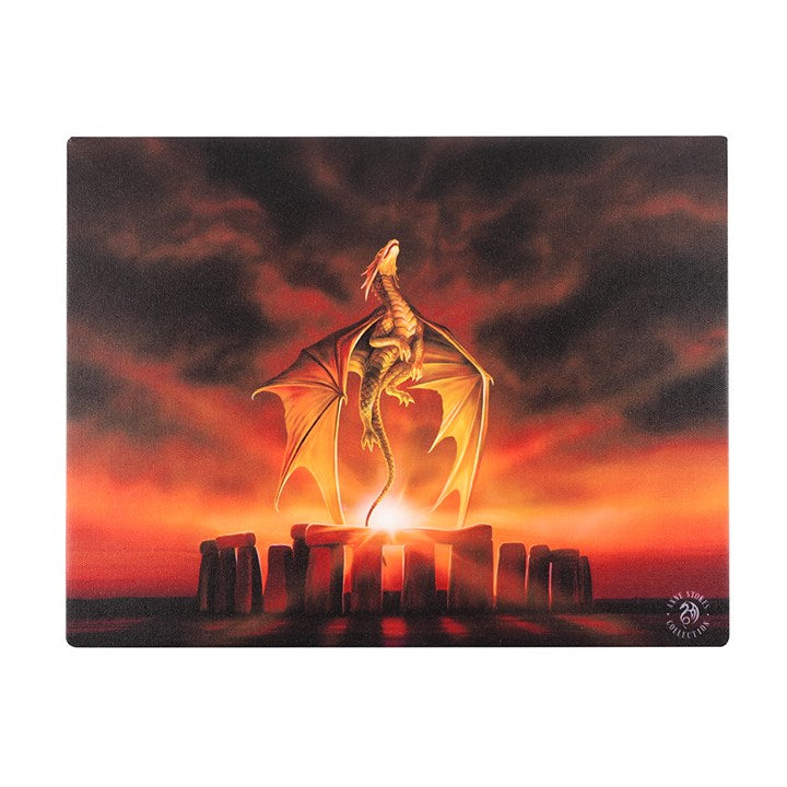 Solstice Dragon Canvas Plaque by Anne Stokes