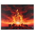 50cm x 70cm Solstice Dragon Canvas Plaque by Anne Stokes