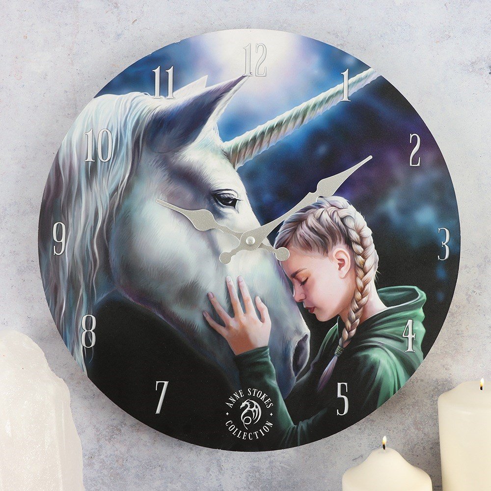 The Wish Wall Unicorn Design Clock by Anne Stokes