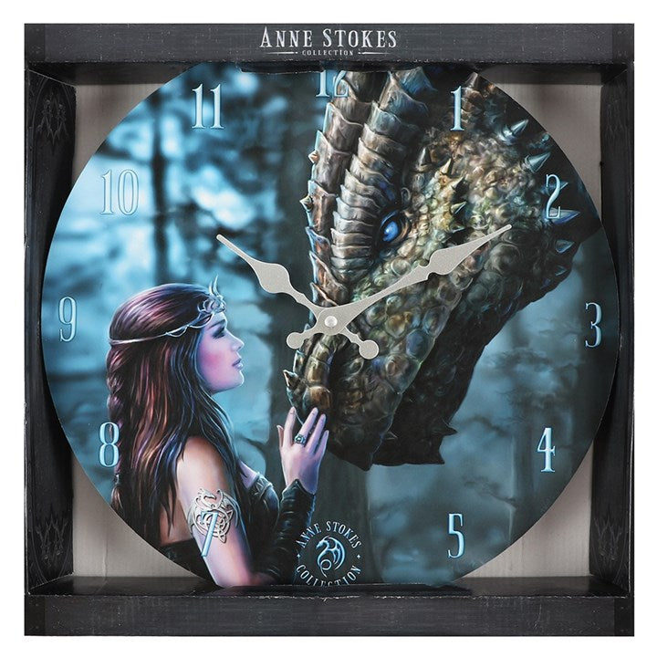 Once Upon a Time Dragon Wall Clock by Anne Stokes