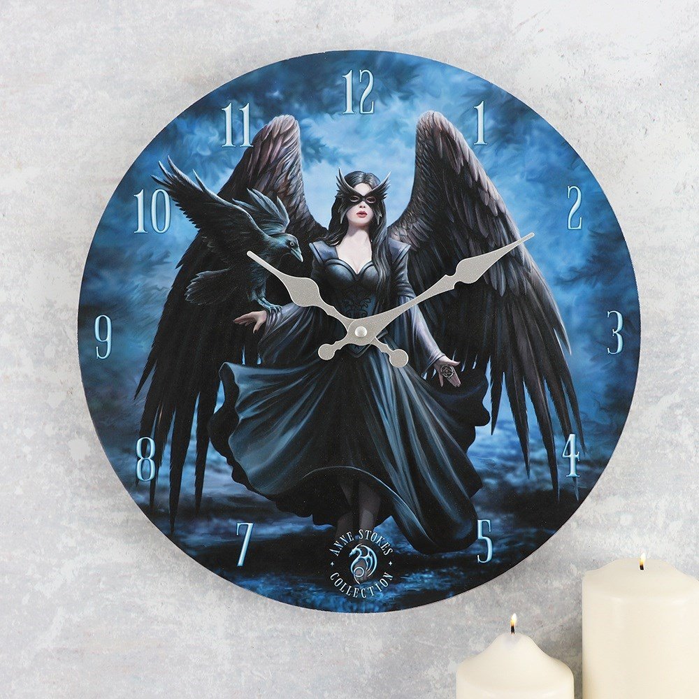 Raven Wall Clock by Anne Stokes