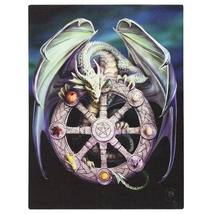 Wheel of the Year Dragon Canvas Plaque by Anne Stokes