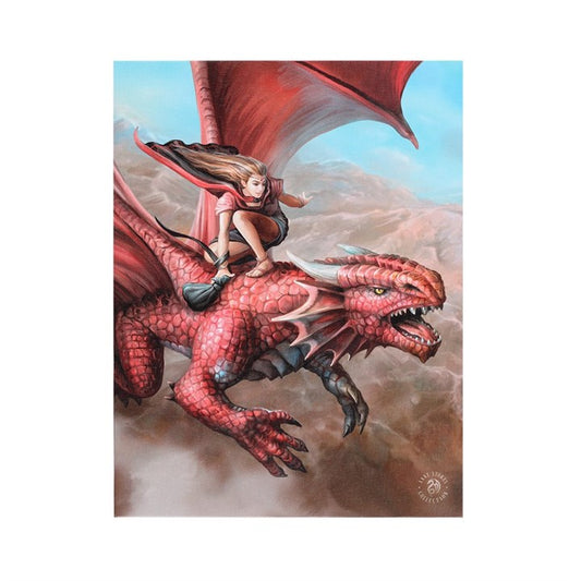 Sky Surfer Dragon Canvas Plaque by Anne Stokes
