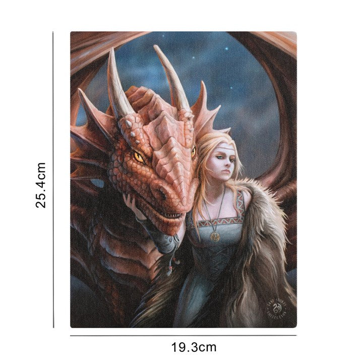Friend or Foe Dragon Canvas Plaque by Anne Stokes