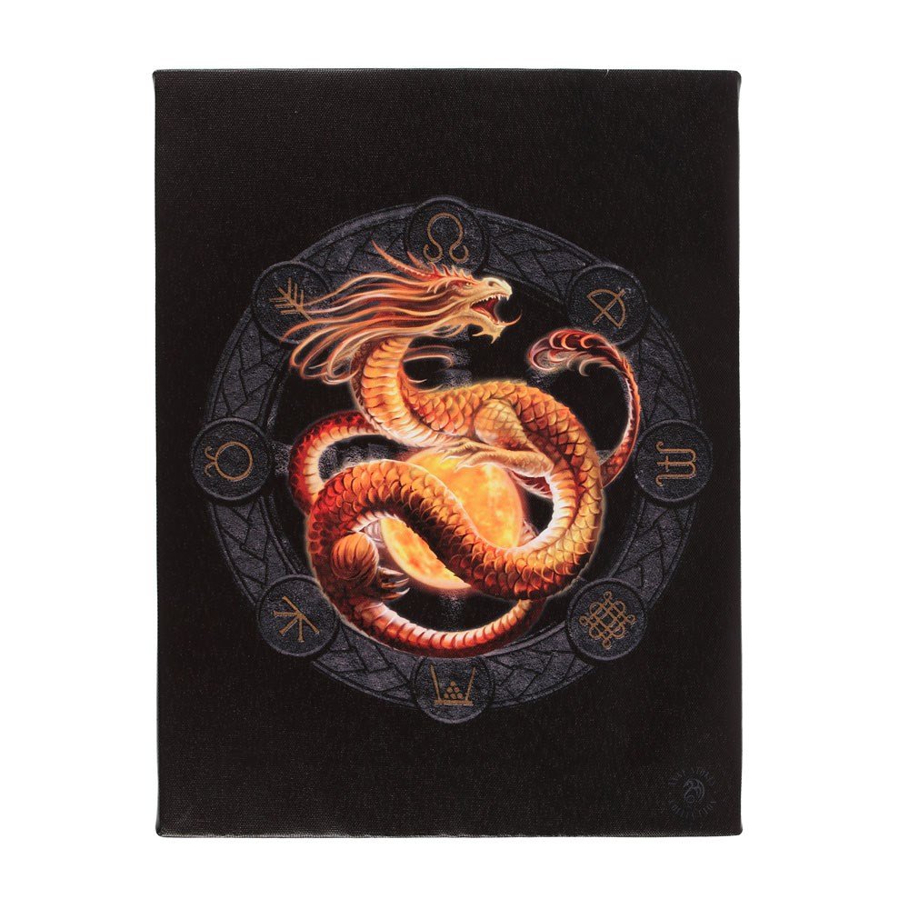 Litha Dragon Canvas Plaque by Anne Stokes