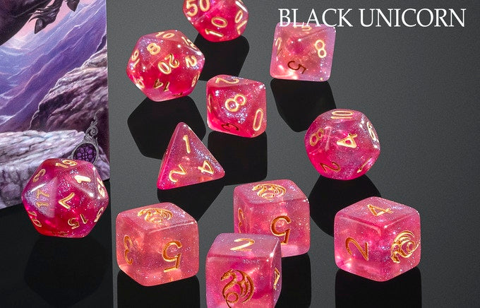 Black Unicorn Dice Set - Anne Stokes