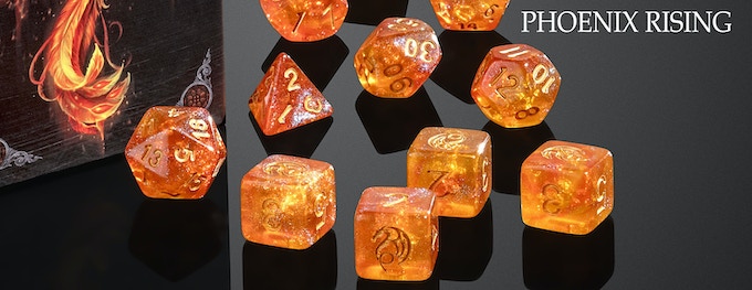 Phoenix Rising Dice Set - Anne Stokes