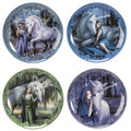 Unicorn and Maidens Dessert Plates Set of 4 By Anne Stokes