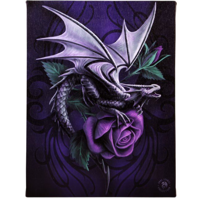 Dragon Beauty Canvas Plaque by Anne Stokes