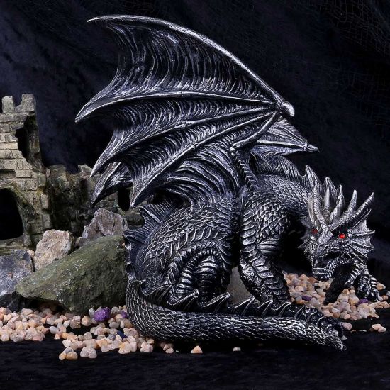 Obsidian Dragon Figurine 25cm