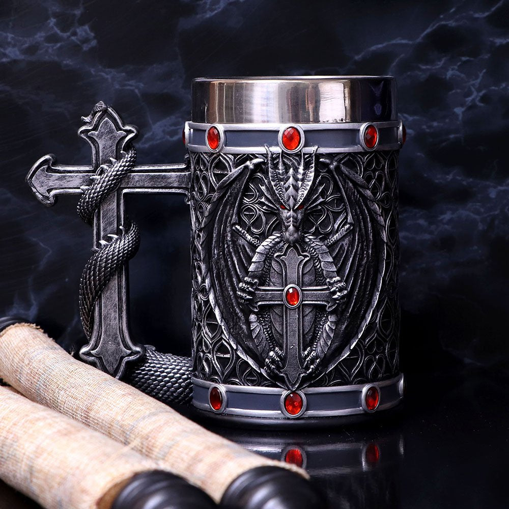 Silver Dragon Obsidian Tankard