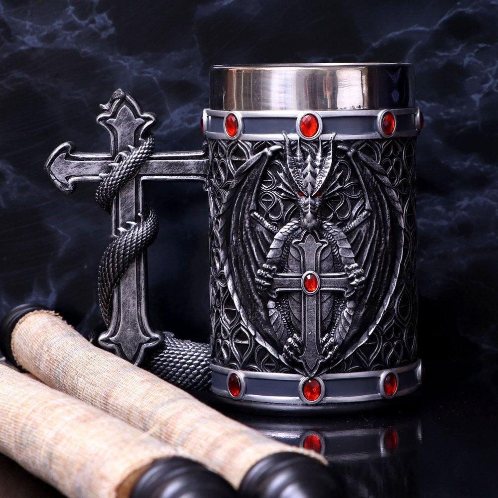 Silver Dragon Obsidian Tankard