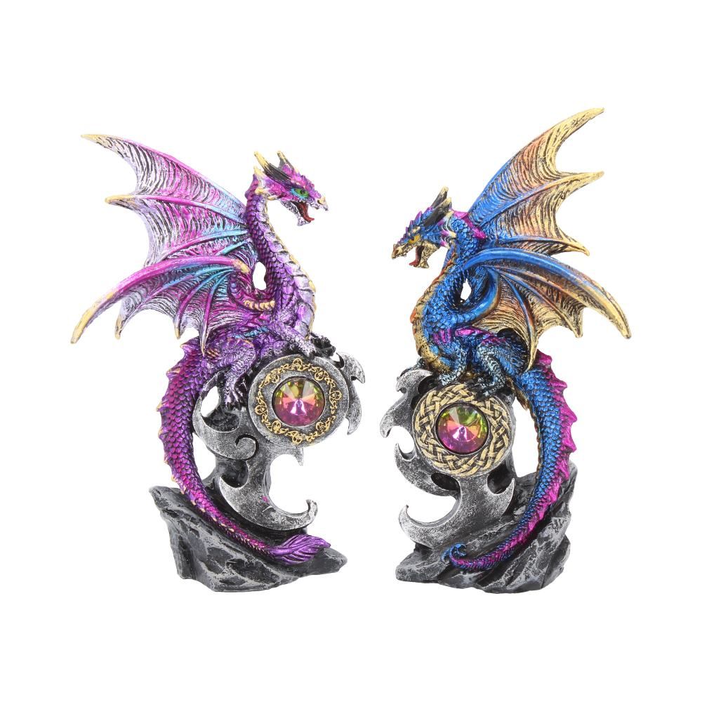 Realm Protectors Figurines Set of Two Fantasy Dragon Crystal Ornaments