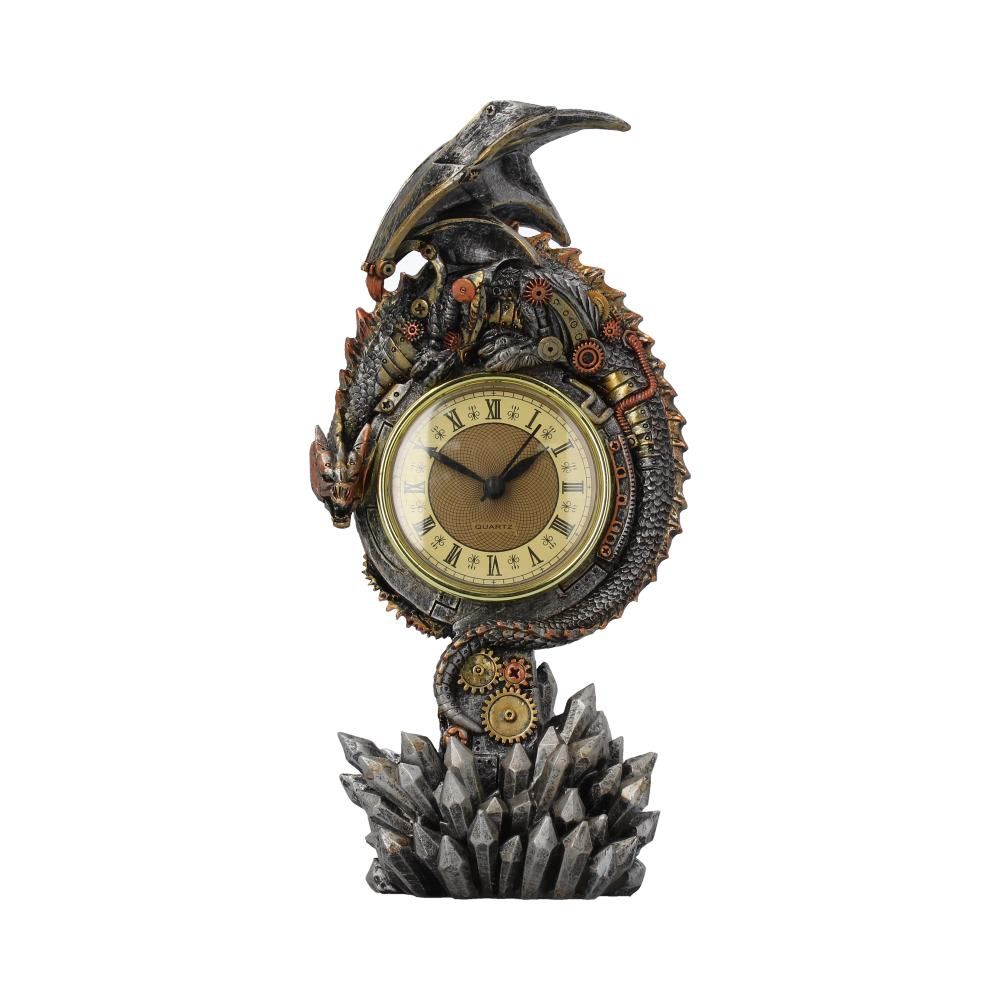 Clockwork Reign Steampunk Dragon Mantel Clock