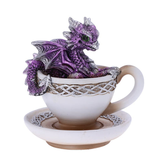 Purple Dracuccino Dragon Teacup Figurine 11cm