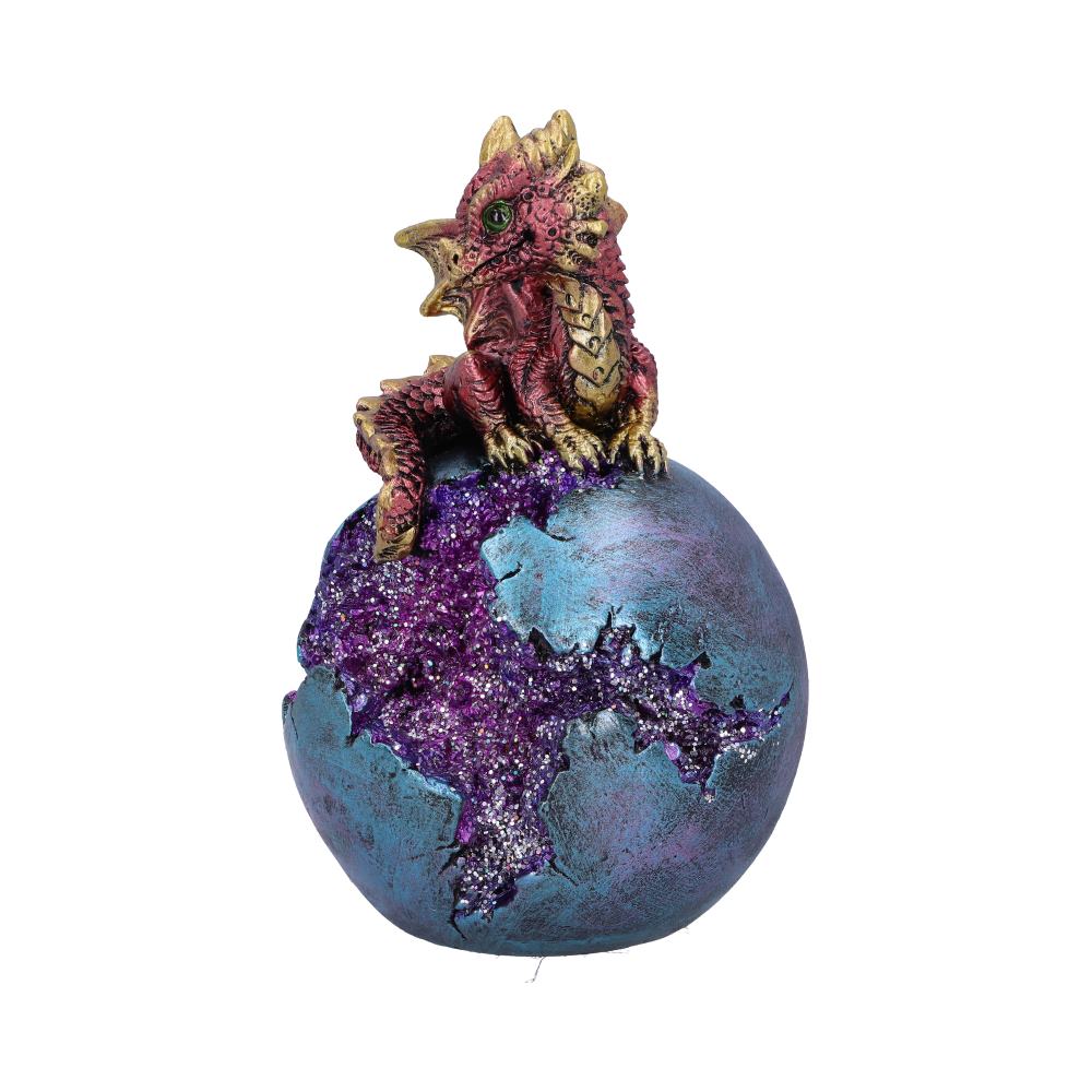 Geode Guard Red Dragon Sphere Crystal Figurine