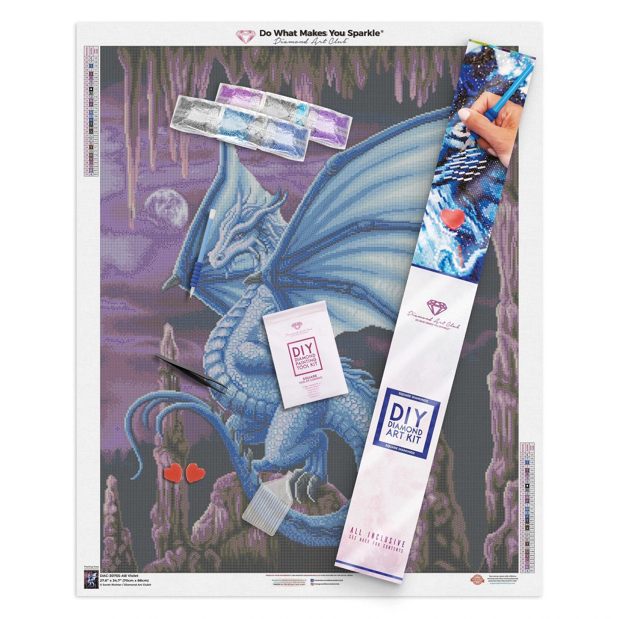 Violet Dragon Diamond Art